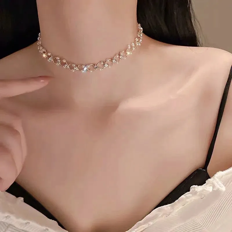 XN060 - Elegant Pearl Collar Necklace